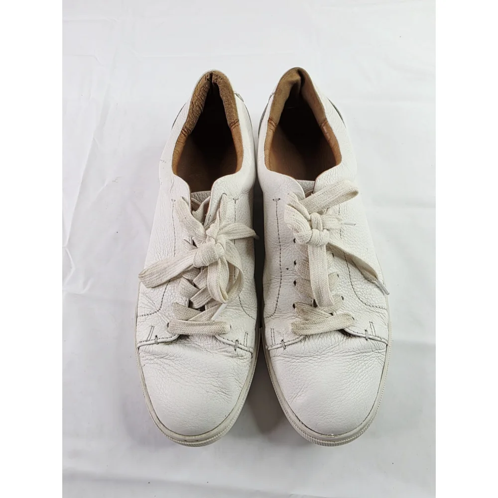 Frye Ivy Low Lace Luxe Tumnled White Leather Sneakers Shoes Women's Size 10